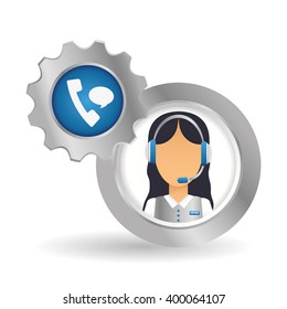 technical service and call center icon design, vector illustration
