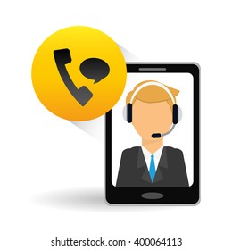 technical service and call center icon design, vector illustration