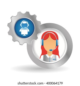 technical service and call center icon design, vector illustration