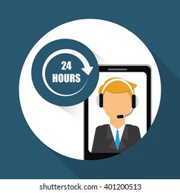 technical service and call center icon design, vector illustration