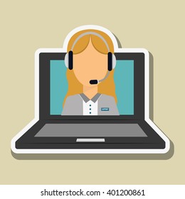 technical service and call center icon design, vector illustration