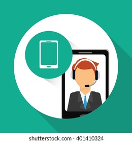 technical service and call center icon design, vector illustration