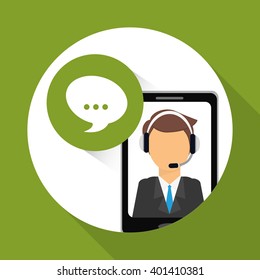 technical service and call center icon design, vector illustration
