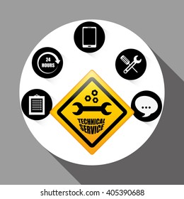technical service and call center icon design, vector illustration
