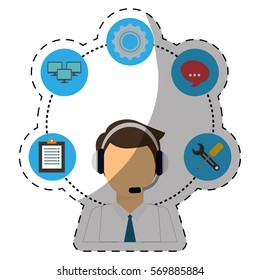technical service and call center icon, vector illustration image