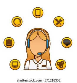 technical service and call center icon, vector illustration image