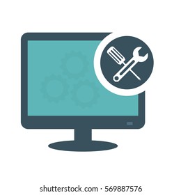 technical service computers icon, vetor illustration design