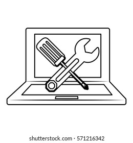 technical service computers icon, vetor illustration design