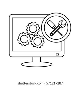 technical service computers icon, vetor illustration design