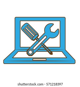 technical service computers icon, vetor illustration design