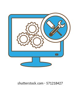 technical service computers icon, vetor illustration design