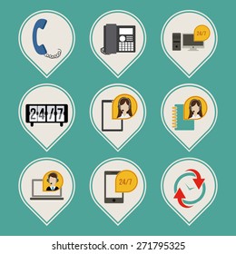 Technical service design over blue background, vector illustration