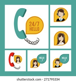 Technical service design over blue background, vector illustration