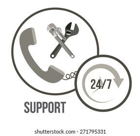 Technical service design over white background, vector illustration