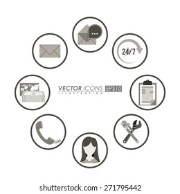 Technical service design over white background, vector illustration