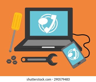 Technical service design, vector illustration eps 10.