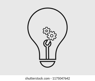Technical Service flat icon on gray background
