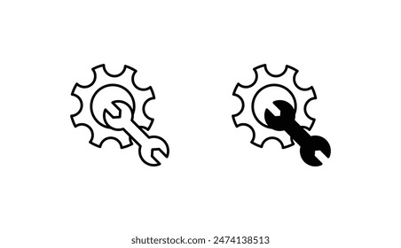 Diseño de icono de servicio técnico con ilustración de stock de fondo blanco