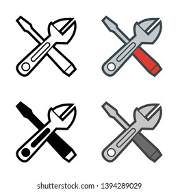 Technical Service Icon in Different Color and Style