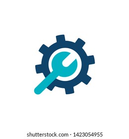 Technical Service Line Icon. Maintenance service icon or button vector illustration. Repair simbol. Tools sign. Settings icon isolated on white background. Editable stroke.