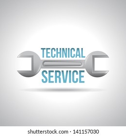 technical service over gray background vector illustration