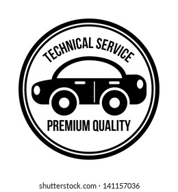 technical service seal over white background vector illustration
