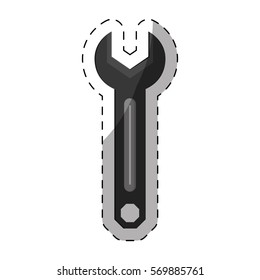 technical service solutions wrench icon, vector illustration