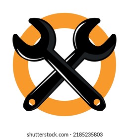 technical service wrench icon isolated