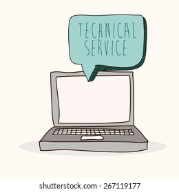 Technical Servicel design over white background, vector illustration