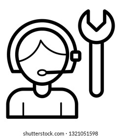 Technical services line icon design 
