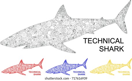 Technical shark vector 