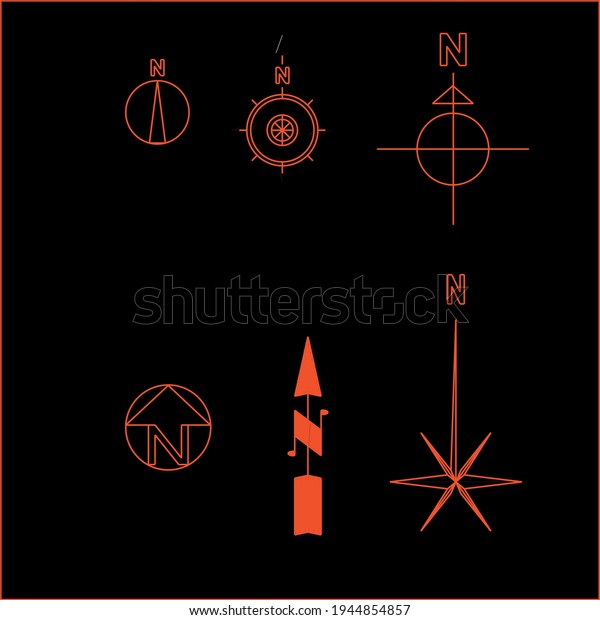 Technical Signs Yellow On Black Background Stock Vector (Royalty Free ...