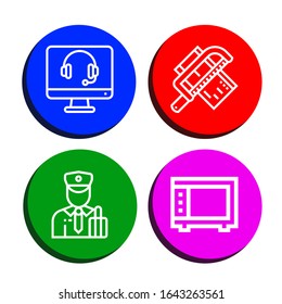technical simple icons set. Contains such icons as Support, Saw, Customs, Microwave, can be used for web, mobile and logo