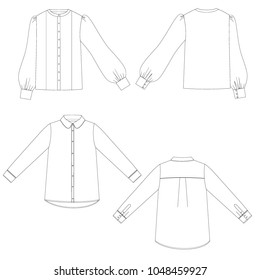 Technical sketch blouses vector illustration 