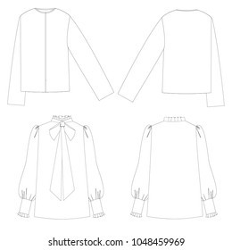 Technical sketch blouses vector illustration 