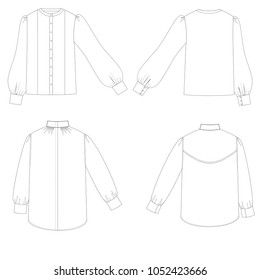 Technical sketch blouses vector illustration 