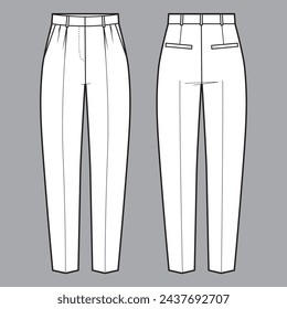 Technical sketch of classic pants fit bottom