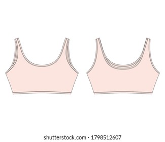 Technical Sketch Crop Top Light Pink Stock Vector (Royalty Free ...