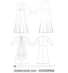 technical sketch dress vector illustration