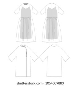 technical sketch dress vector illustration