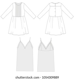 technical sketch dress vector illustration