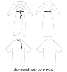 technical sketch dresses vector illustration 
