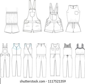 Technical sketch for fashion designers. Help in creating a collection of clothes.