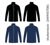 Technical sketch of fitness softshell jacket Best for training and travelling custom made vector template