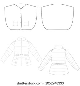 Technical sketch jackets vector illustration 