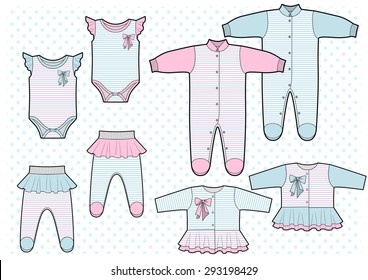 Technical sketch of kids clothes