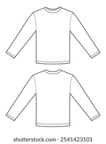 Technical sketch long sleeve t-shirt.