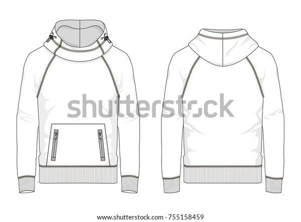 Technical Sketch Man Hooded Sweatshirt Vector Stock Vector (Royalty ...