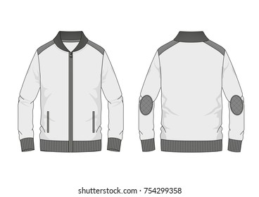 Technical sketch man sweatshirt with band collar in vector graphic