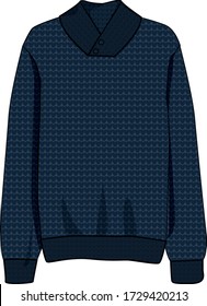 Technical Sketch Of Mens Knitting Sweater 